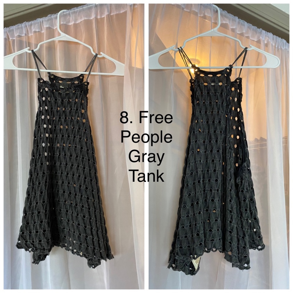 Free People Peek-a-Boo Gray Tank